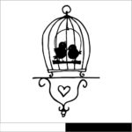 2 BlackBirds na Gaiola na Estante